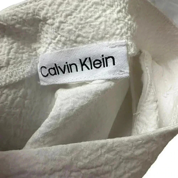 Calvin Klein white ruffled sleeveless sundress est size XL missing size tag - Picture 8 of 11